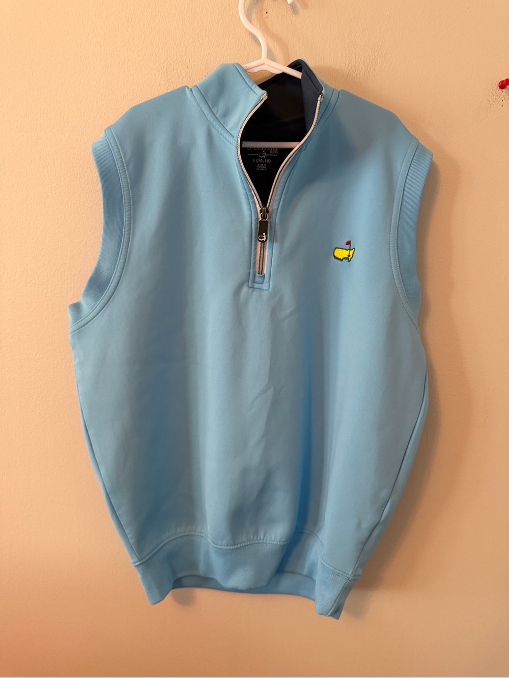 Masters Light Blue Sleeveless Quarter-Zip Sweater Vest